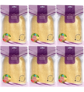Derma Naturel Loofah Kabak Havlu Banyo Eldiveni (15*24CM) MS-11 (6 Lı Set)
