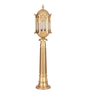 AVONNI BSU-68051-BSA-BOP Sarı Boyalı Dış Mekan Aydınlatma E27 Aluminyum Döküm Dip Polikarbon Cam 20cm