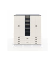 Kronos Dolap 9 Raflı 10 Çekmeceli 2 Askılı 220x59x243 Antrasit-Aytaşı/Aytaşı