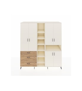 Kronos Dolap 13 Raflı 3 Çekmeceli 6 Kapaklı 220x59x243 Aytaşı-Aytaşı/Çam
