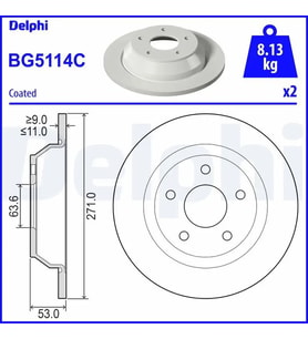 DELPHI BG5114C Arka Fren Diski 2413300 L1TC2A315AA (2 Adet Fiyatıdır)