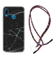 Huawei P20 Lite Mate 10 20 Lite Pro P40 Lite KılıfBoyun Asklı Rasta Silikon Siyah Mermer 1299