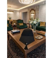 Çizgili Tek Runner, Colber Tek Runner 40x140cm Siyah