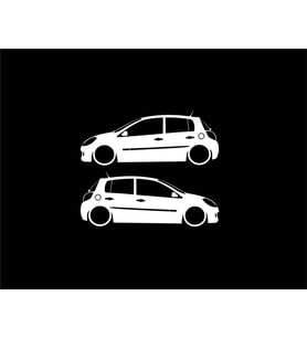 Clio 3 Detaylı basık kelebek cam stickeri 2 adet