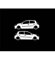 Clio 3 Detaylı basık kelebek cam stickeri 2 adet