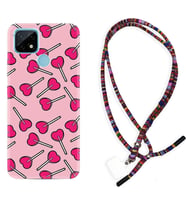 Realme C11 C21 C21Y C25Y C11 2021 Kılıf Boyun Asklı Rasta Silikon Heart Lollipop 1414