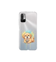 Redmi Note 10 5G ile Uyumlu Splash Köpek Tasarımlı Şeffaf Silikon Kılıf