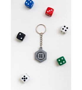 Zar Anahtarlık – Hareketli Zar Mekanizmalı (3 cm)
