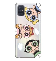 Samsung Galaxy A51 Uyumlu Powerpuff KIzlar Tasarımlı Şeffaf Telefon Kılıfı