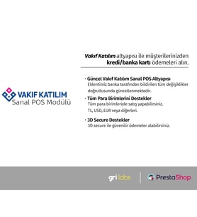 PrestaShop - Vakıf Katılım Sanal POS Modülü