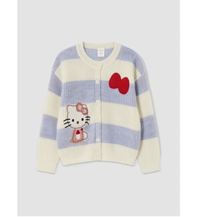 LCW Kids Ekru Hello Kitty Nakışlı Kız Çocuk Triko Hırka