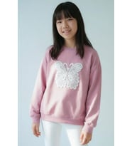 Breeze Kız Çocuk Sweatshirt Kelebek Aplike Nakışlı 8-12 Yaş, Gülkurusu