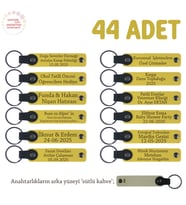 Sarı & S Kahve, Yeni Dükkanınıza Gelen Müşterilere, 44’lü Set, Markaya Özgü Yazılı Deri Anahtarlık