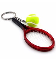 BORDO KIRMIZI TENİS RAKETİ VE TOPU PVC ANAHTARLIK KC938