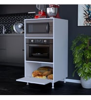 Modilayn SİLVA 1 Kapaklı 59,6 x 119,2 x 56 cm Bölmeli Ekmeklikli Mini Midi Mikrodalga Fırın Dolabı