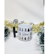 İsme Özel Kişiye Özel Çam Ağacı Yılbaşı Temalı Happy New Year Design T Kupa Bardak Latte Fincanı