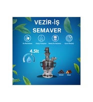 Vezir-İş 4.5 Lt Krom Semaver  Odun & Kömürlü Piknik Semaveri  Krom  Hızlı Isıtma  Yerli Üretim