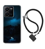 Vivo Y35 Kılıf Silikon Boyun Askılı İpli Desenli Silikon Gece 1633
