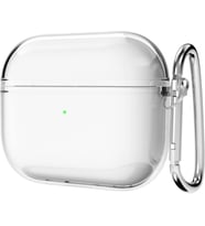 Soft Yumuşak Şeffaf Esnek Silikon Airpods 3 ile uyumlu Kulaklık Kılıfı ve Karabina Anahtarlık (Şeffaf, Airpods 3)