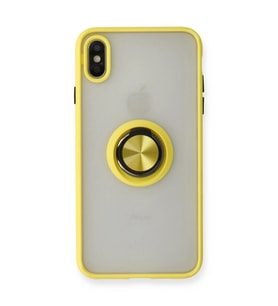 İphone X Kılıf Montreal Yüzüklü Kapak - Sarı