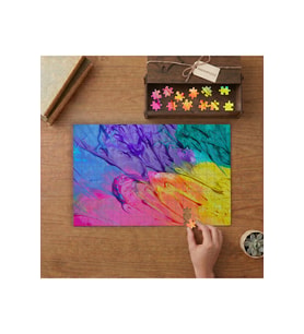 Pastel Soyut Desenli Rankler Tasarımı 240 parça Ahşap Puzzle Ahşap Kutuda MP04851