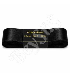 Saten Kurdele 30 mm Siyah