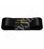Saten Kurdele 30 mm Siyah