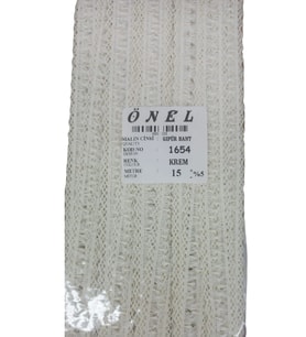 Dantel Polyester Güpür Bant Krem 15 Metre En 3 Cm On-1654-k