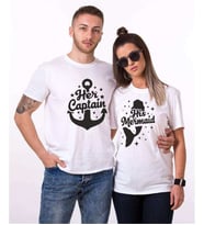 Tshirthane Mermaid Captain Sevgili Kombinleri Tshirt Kombini (Tek Ürün Fiyatıdır.)