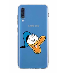 Samsung Galaxy A70  Kamera Korumalı  Kapak Donald Duck Tasarımlı  Şeffaf Kılıf
