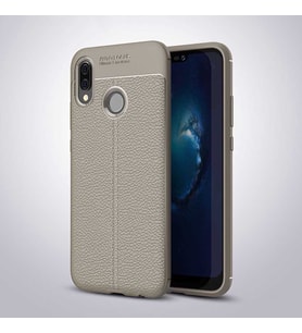 Huawei P20 Lite Kılıf Esnek Pu-Deri Leather-Pu Serisi Protected Case (Gri)