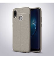 Huawei P20 Lite Kılıf Esnek Pu-Deri Leather-Pu Serisi Protected Case (Gri)