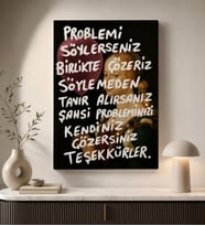 BK Gift Vintage Klasik Sanat Esprili Sözlü Dekoratif Kanvas Tablo - 20