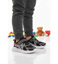 Slazenger Siyah Mor Cırtlı Hafif Esnek Kız Çocuk Spor Ayakkabı Kelsy P (Siyah-Kırmızı)