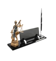 Kristal Masa İsimlik Themis Modern Ofis Dekoru Masa İsimlik (Okyanus Mavi)