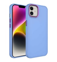 Uyumlu Model Apple iPhone 12 Kılıf Metal Çerçeve Lansman Silikon Kapak (Lila)