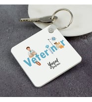 Kişiye Özel Veterinerlere Özel Kare Anahtarlık