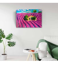 Lavanta Tarlası ve Mavi Gökyüzü Kanvas Tablo 50 x 70