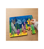 Sevimli Deniz Canlıları Tasarımlı 24 Parça Ahşap Çocuk Puzzle MPK1167