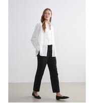 LCW Comfort Siyah Beli Lastikli Dokulu Kadın Pantolon