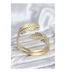 Mey İthalat® Yaprak Model Gold Renk Kadın Bileklik
