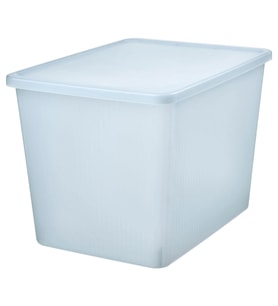 IKEA RYKTA şeffaf gri-mavi 36x50x35 cm/44.5 lt kapaklı kutu