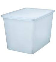 IKEA RYKTA şeffaf gri-mavi 36x50x35 cm/44.5 lt kapaklı kutu