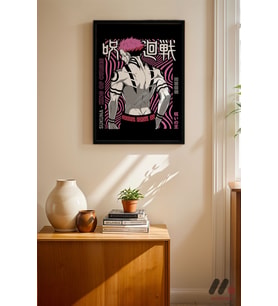 Jujutsu Kaisen Sukuna Poster, Siyah Çerçeveli Duvar Tablosu - Anime Severlere Özel