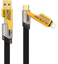 USB Şarj Kablosu: 1M, Type C to Lightning Örgü Şarj Kablosu USB A/USB C 65W Tip C/27W PD Her Cihaz ile Uyumlu Metal Başlıklı