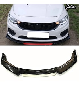 Fiat Egea Tipo Beyaz Renkli Şeritli Dilli Ön Lip 4 Prç Parlak Siyah ABS