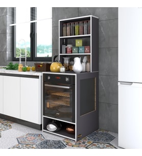 Kenzlife ankastre fırın dolabı ismihan gri 165*60*56 mutfak raflı