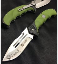 Kişiye Özel İsimli Kartal Baskılı Columbia G10 Çakı FST-4007-A 22 CM Paslanmaz Kamp Cep Av Bıçağı (Çok Renkli)
