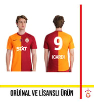 Galatasaray Lisanslı 2023/2024 Parçalı 5 Yıldızlı İç Saha Icardi Baskılı Forma (Kırmızı)