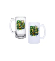Ghostbastır Design Brezilya Dünya Kupası Kulplu Bira Bardağı Buzlu veya Şeffaf Seçenekli 043